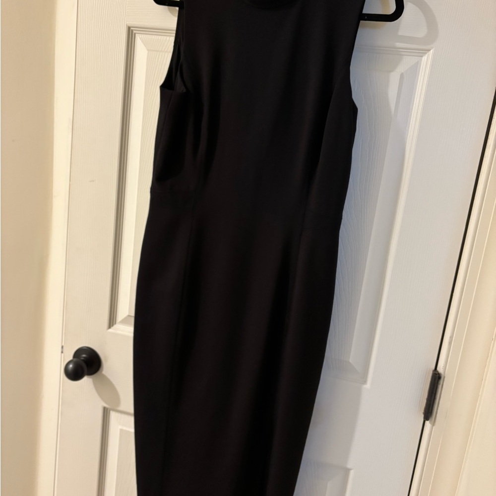 White House Black Market Classic Black Midi Dress Size 8